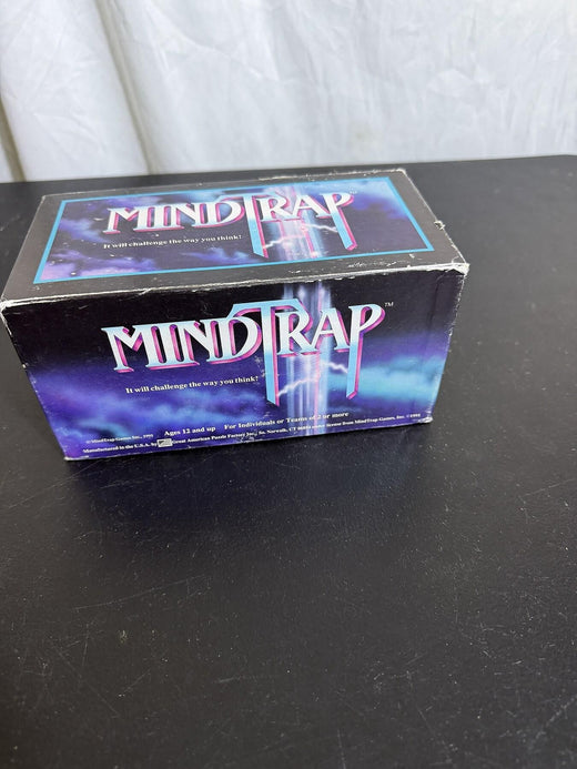 Vintage 1991 MindTrap Puzzle Game Box w/ Cards, Rules & Score Pad - Wormhole Thrift