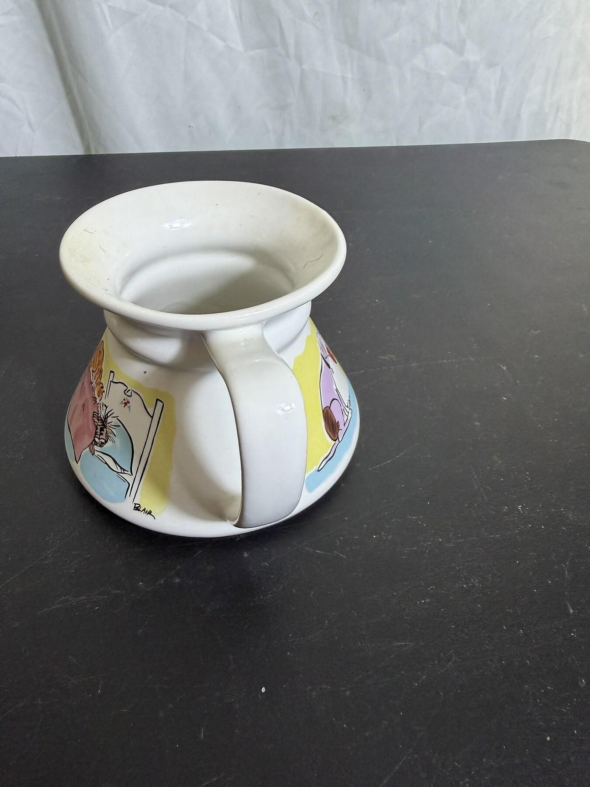 Vintage Ceramic Mug "I DON'T DO MORNINGS..." Cat Dog Blair Signed - Wormhole Thrift