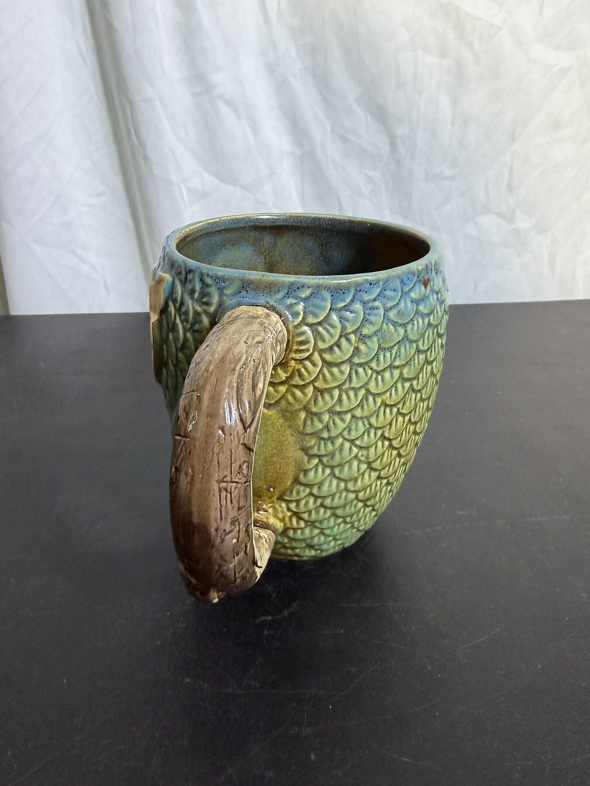 PACIFICA HOME-DESIGN 2002 Reactive Owl Ceramic Mug Blue-Green - Wormhole Thrift