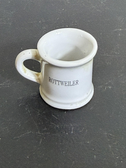Miniature Ceramic Rottweiler Dog Head Mug - Small Collectible Cup - Wormhole Thrift