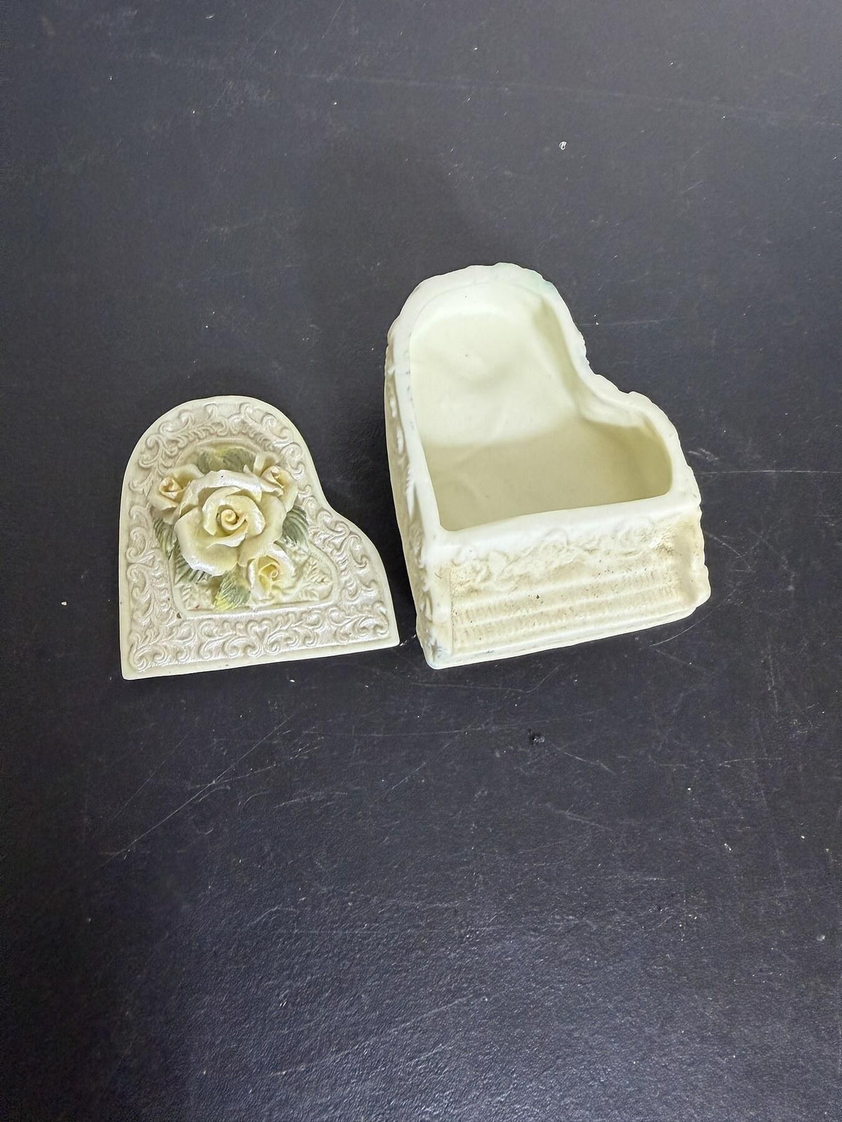Grand Piano Trinket Box with Roses Floral Relief Made in China - Wormhole Thrift
