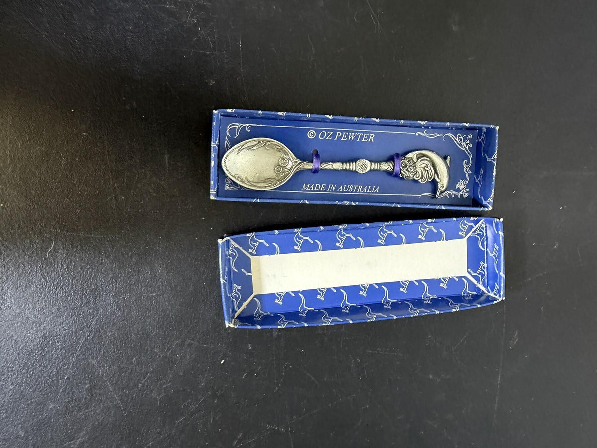 OZ Pewter Dolphin Spoon - Made in Australia - Collectible Vintage - Wormhole Thrift