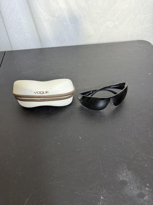 Vogue VO 2518-SB Black Shield Sunglasses with Rhinestones & Case - Wormhole Thrift