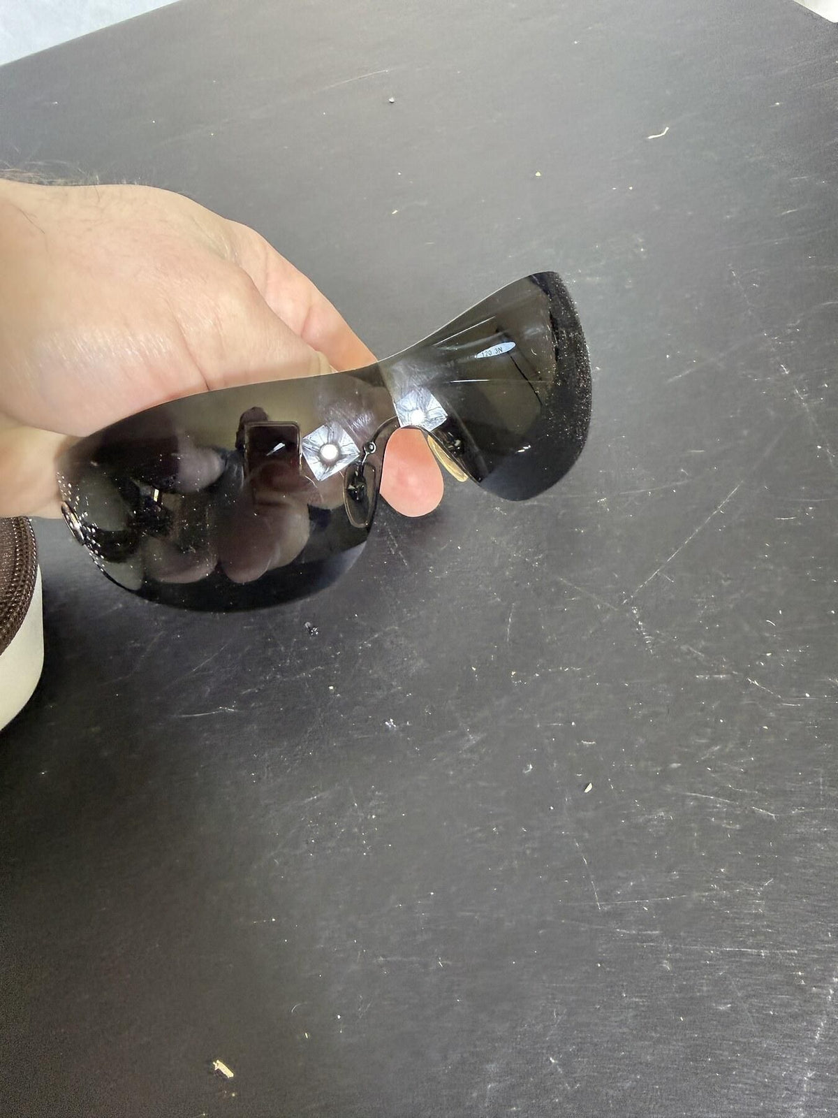 Vogue VO 2518-SB Black Shield Sunglasses with Rhinestones & Case - Wormhole Thrift
