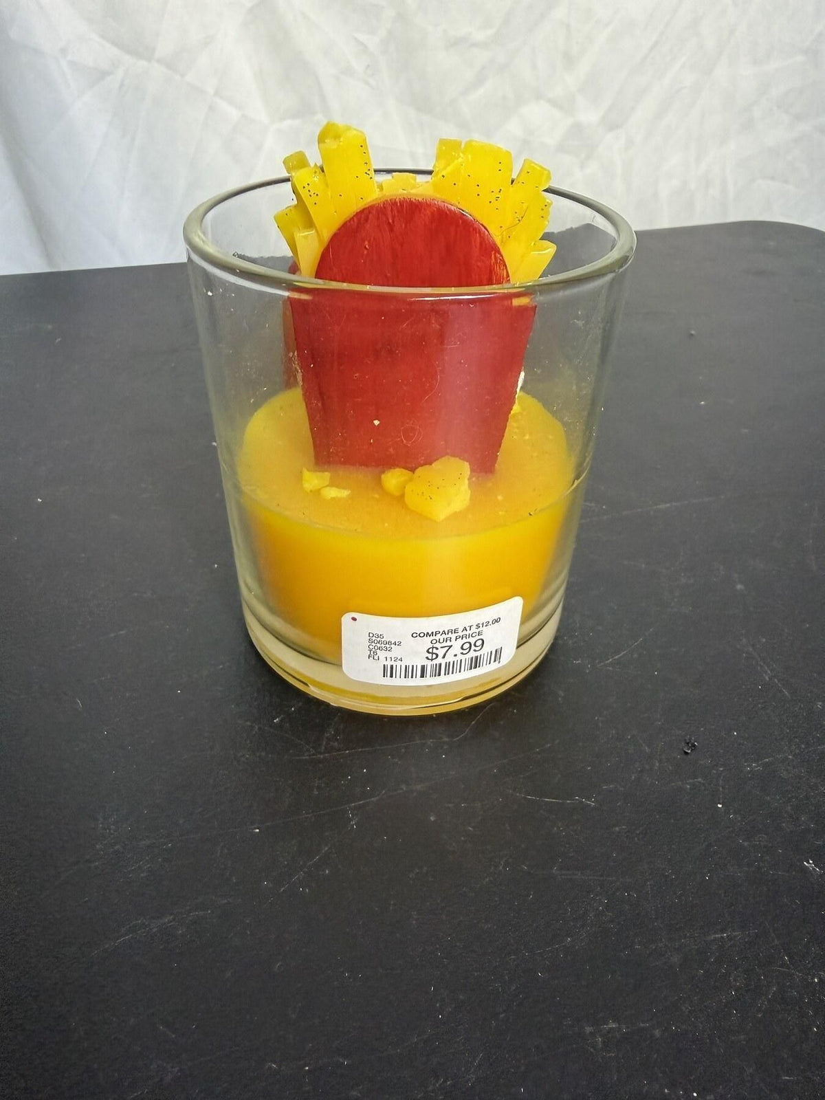 French Fries & Ketchup Scented Candle in Glass Jar Novelty Food Decor - Wormhole Thrift