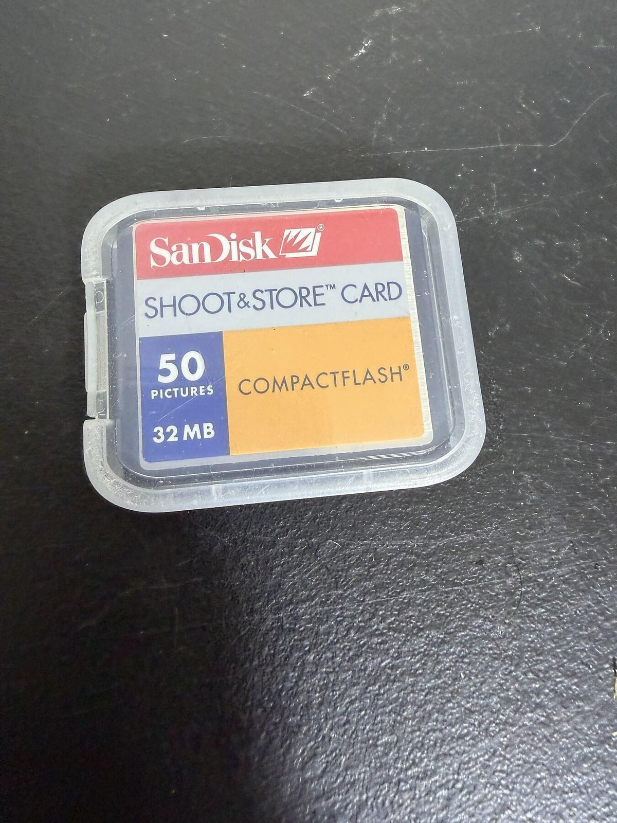 SanDisk Shoot&Store 32MB CompactFlash CF Memory Card w/ Case Vintage 20 - Wormhole Thrift