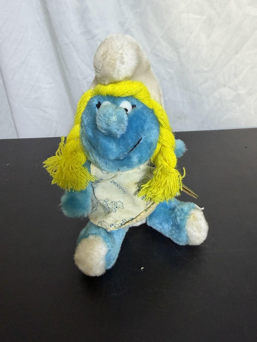 Vintage Smurfette Plush Toy by Wallace Berrie & Co. #607 (1981) - Wormhole Thrift
