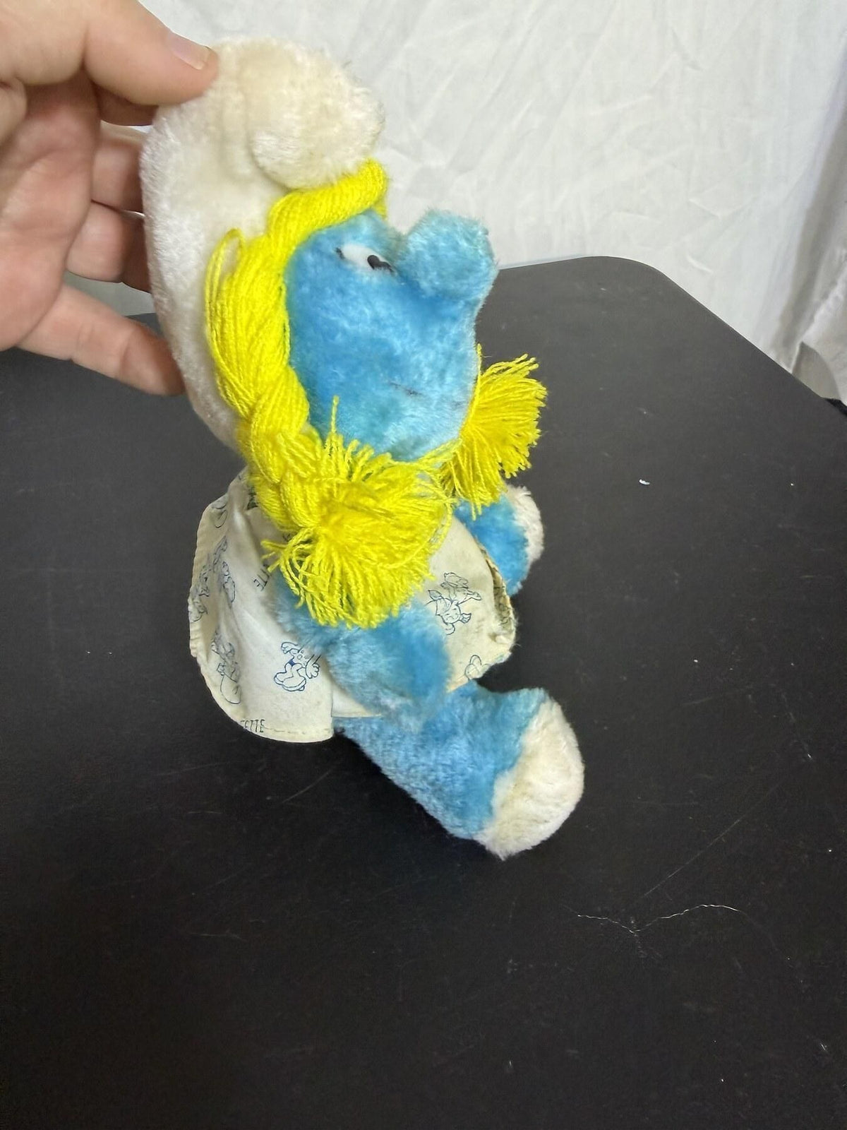 Vintage Smurfette Plush Toy by Wallace Berrie & Co. #607 (1981) - Wormhole Thrift