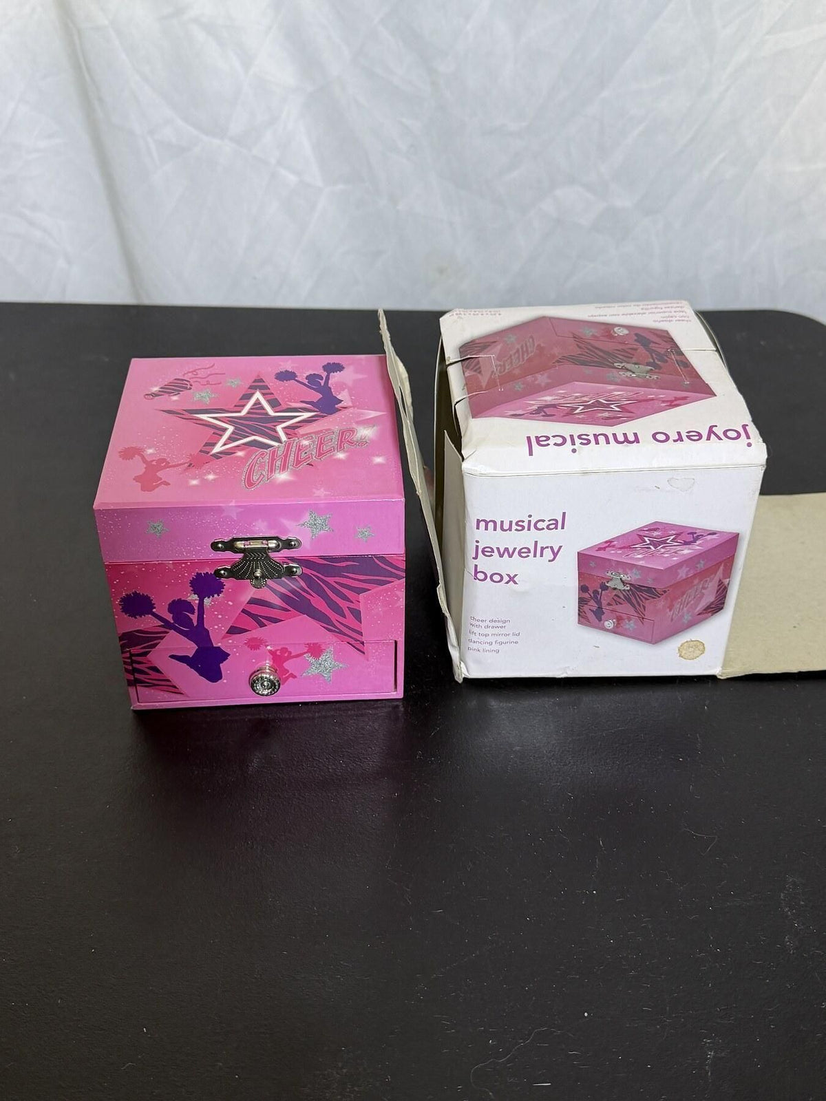 JAKOS LTD Cheer Musical Jewelry Box w/ Ballerina Figurine & Drawer - Wormhole Thrift