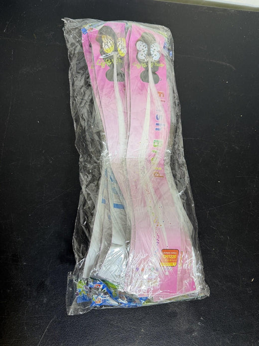 New Light Up Flash Hair Braids Extensions Pink Fiber Optic Accessory - Wormhole Thrift