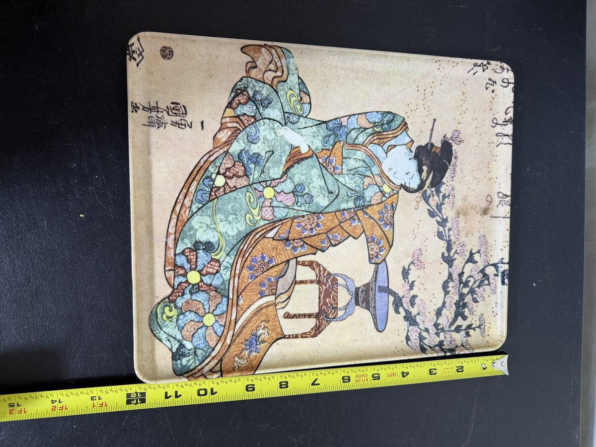 Vintage RDE Imports Japanese Ukiyo-e Geisha Art Tray Made in Italy - Wormhole Thrift