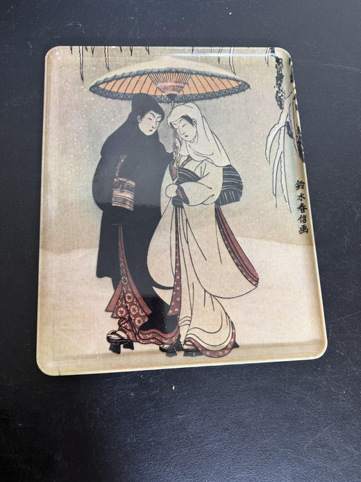 Decorative Crafts Inc. Italian Tray - Suzuki Harunobu "Lovers in Snow" Print - Wormhole Thrift