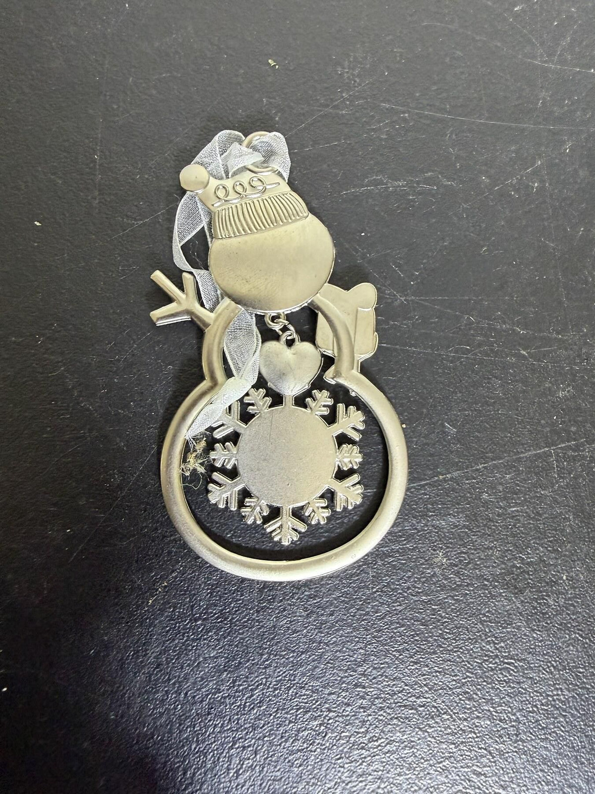 Metal Snowman Christmas Ornament "A Daughter is a Blessing" - Wormhole Thrift