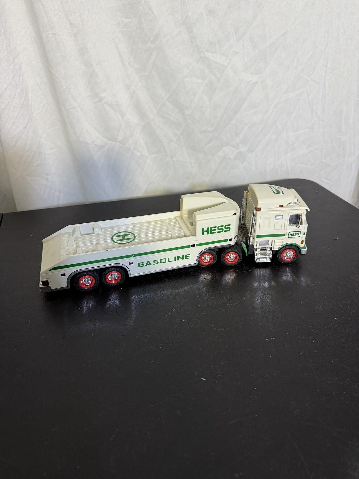 1999 Hess Toy Truck & Flatbed Trailer (No Shuttle) Lights On/Off - Wormhole Thrift