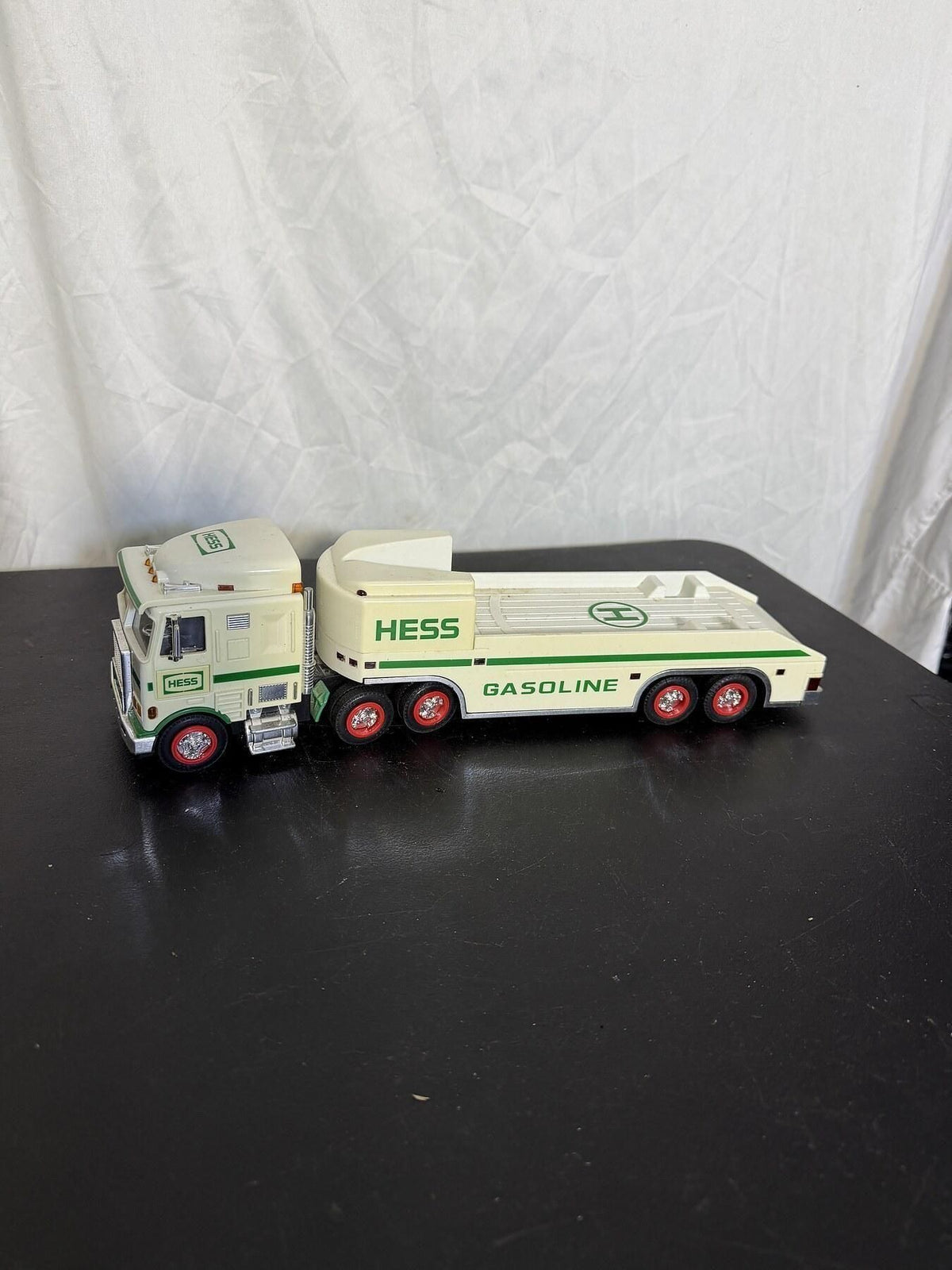 1999 Hess Toy Truck & Flatbed Trailer (No Shuttle) Lights On/Off - Wormhole Thrift