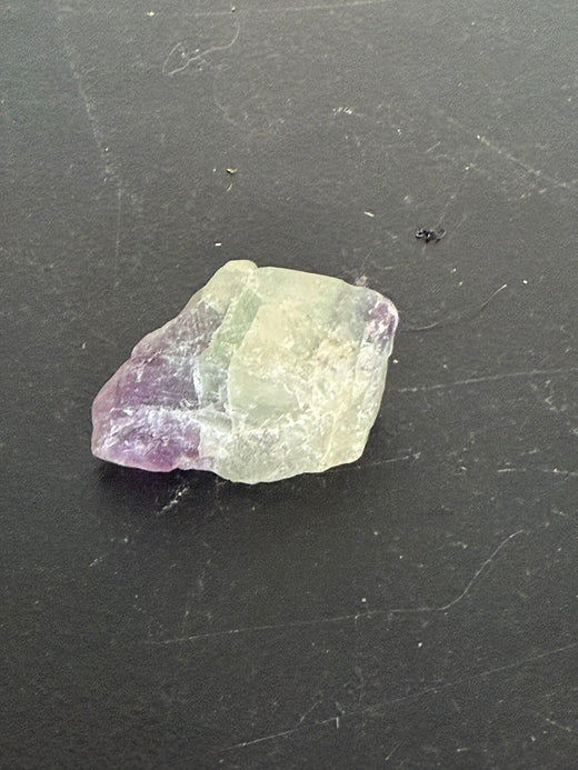 Natural Raw Rainbow Fluorite Crystal Specimen - Purple & Green Mineral - Wormhole Thrift