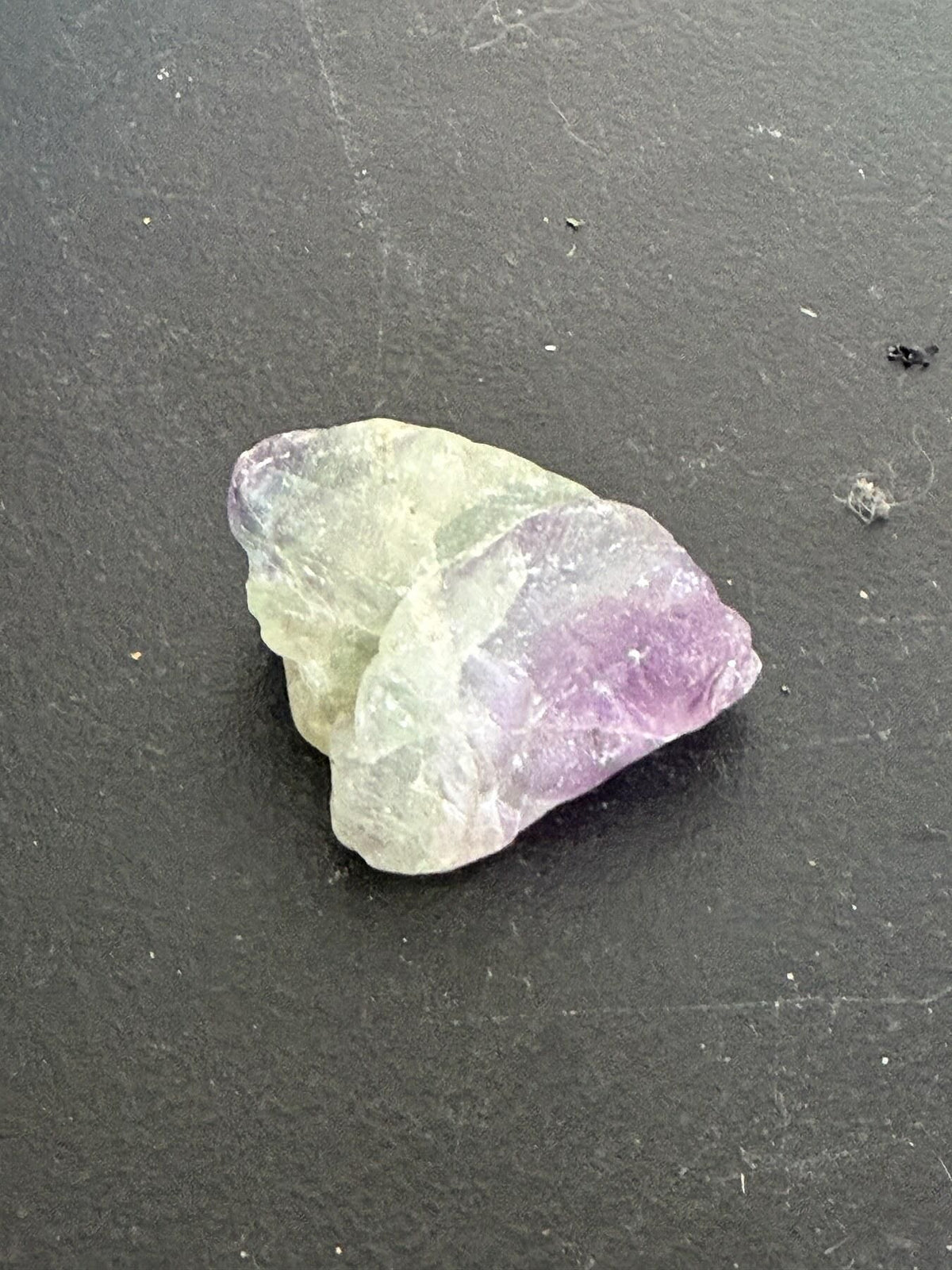 Natural Raw Rainbow Fluorite Crystal Specimen - Purple & Green Mineral - Wormhole Thrift