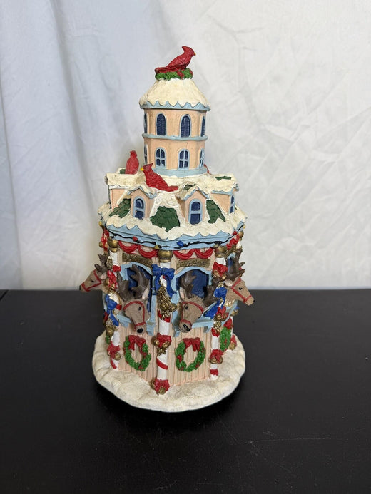 Christmas Reindeer Barn Carousel Music Box Holiday Decor - Wormhole Thrift