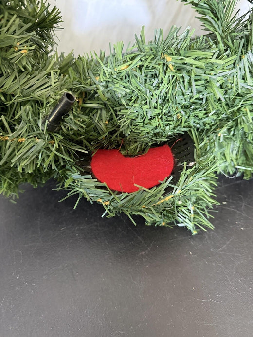Googly Eye Christmas Wreath with Red Mouth 14" Holiday Decor - Wormhole Thrift