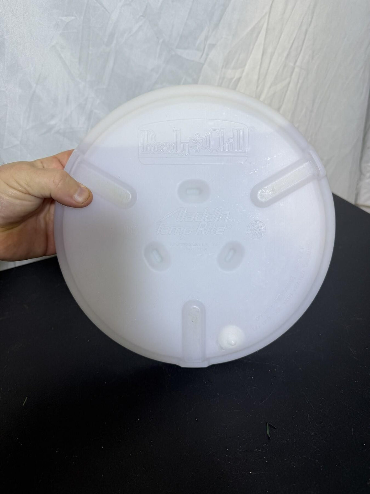 Aladdin Temp-Rite Ready-to-Chill Cold Serving Plate Dish 10" White Plastic - Wormhole Thrift