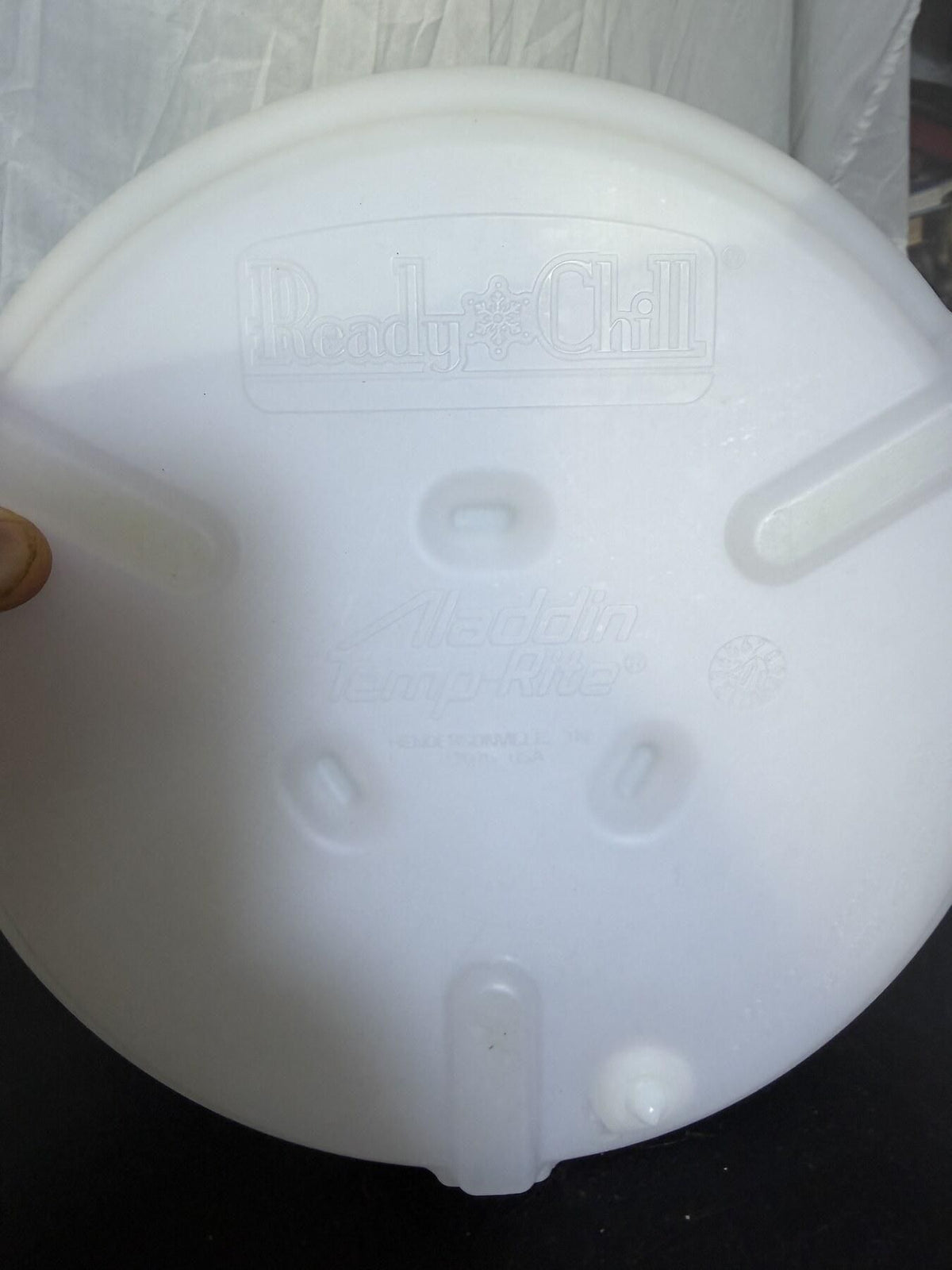 Aladdin Temp-Rite Ready-to-Chill Cold Serving Plate Dish 10" White Plastic - Wormhole Thrift