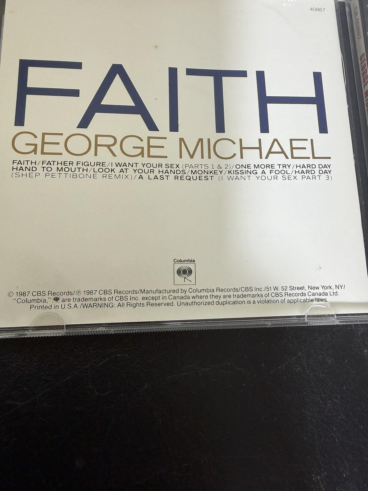 George Michael - Faith CD Album (1987 Columbia Records, Grammy Sticker) - Wormhole Thrift