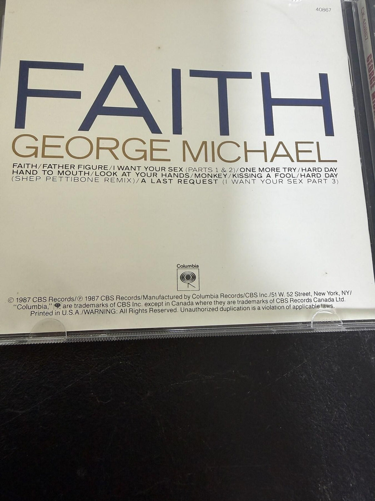 George Michael - Faith CD Album (1987 Columbia Records, Grammy Sticker) - Wormhole Thrift