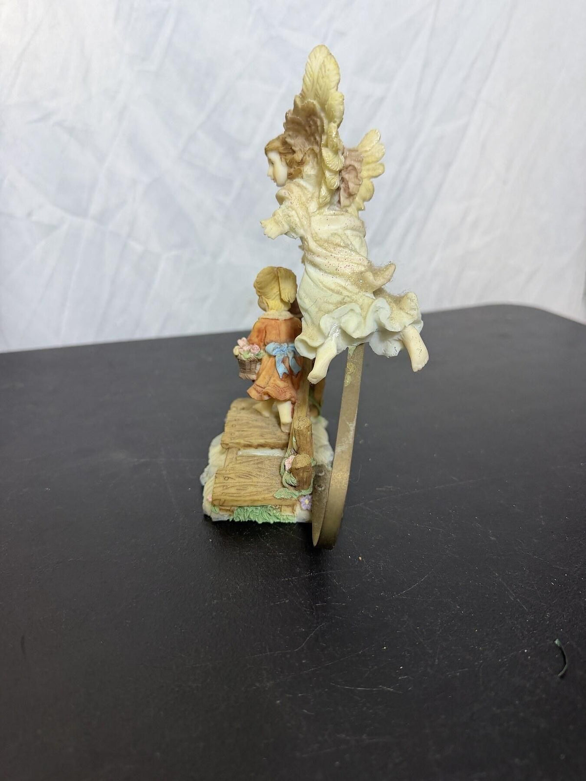 Angel & Children on Bridge Figurine Resin Home Decor Made in China - Wormhole Thrift