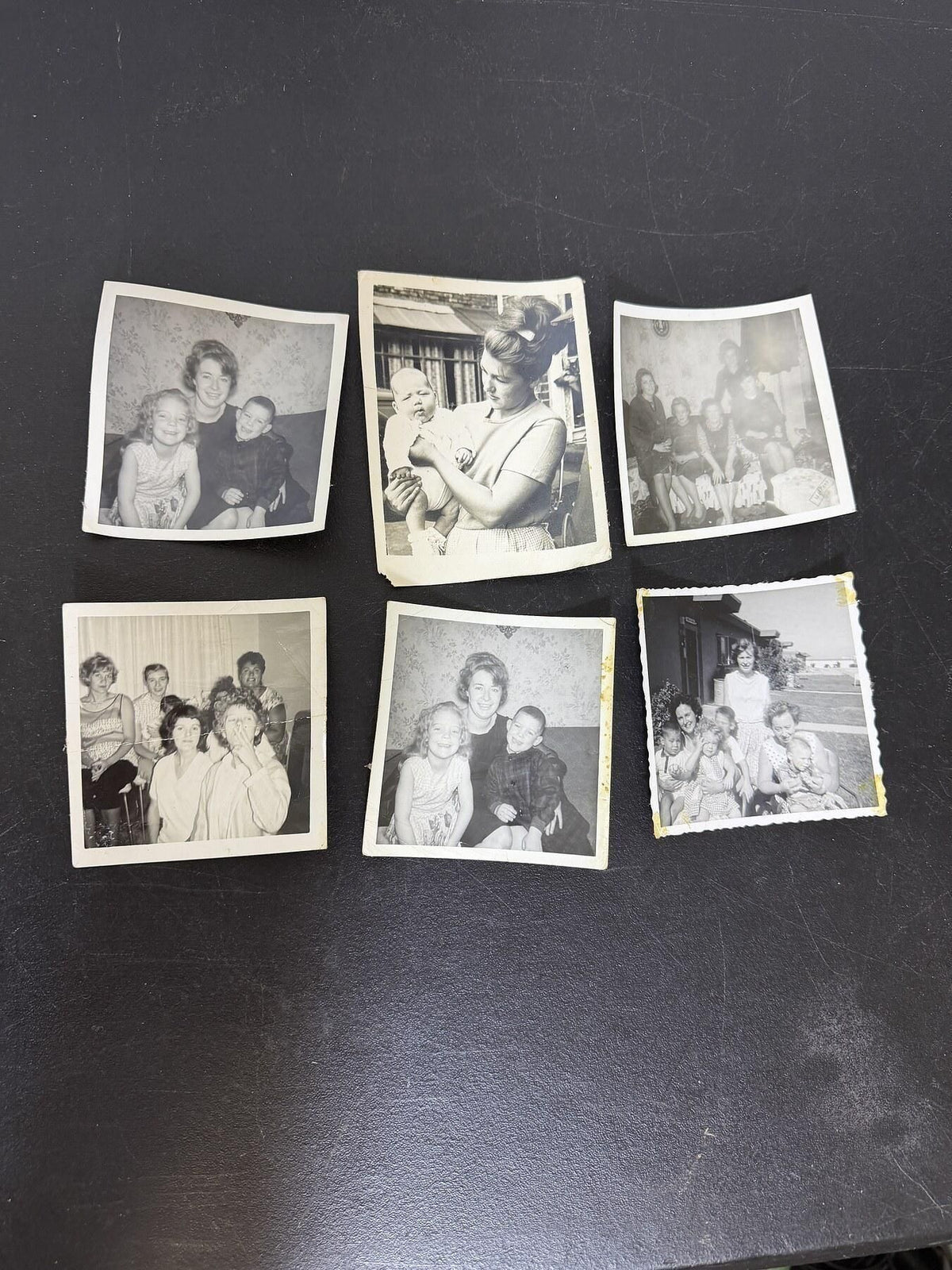 Vintage ILFORD Black & White Family Snapshots - Lot of 6 Photos - Wormhole Thrift