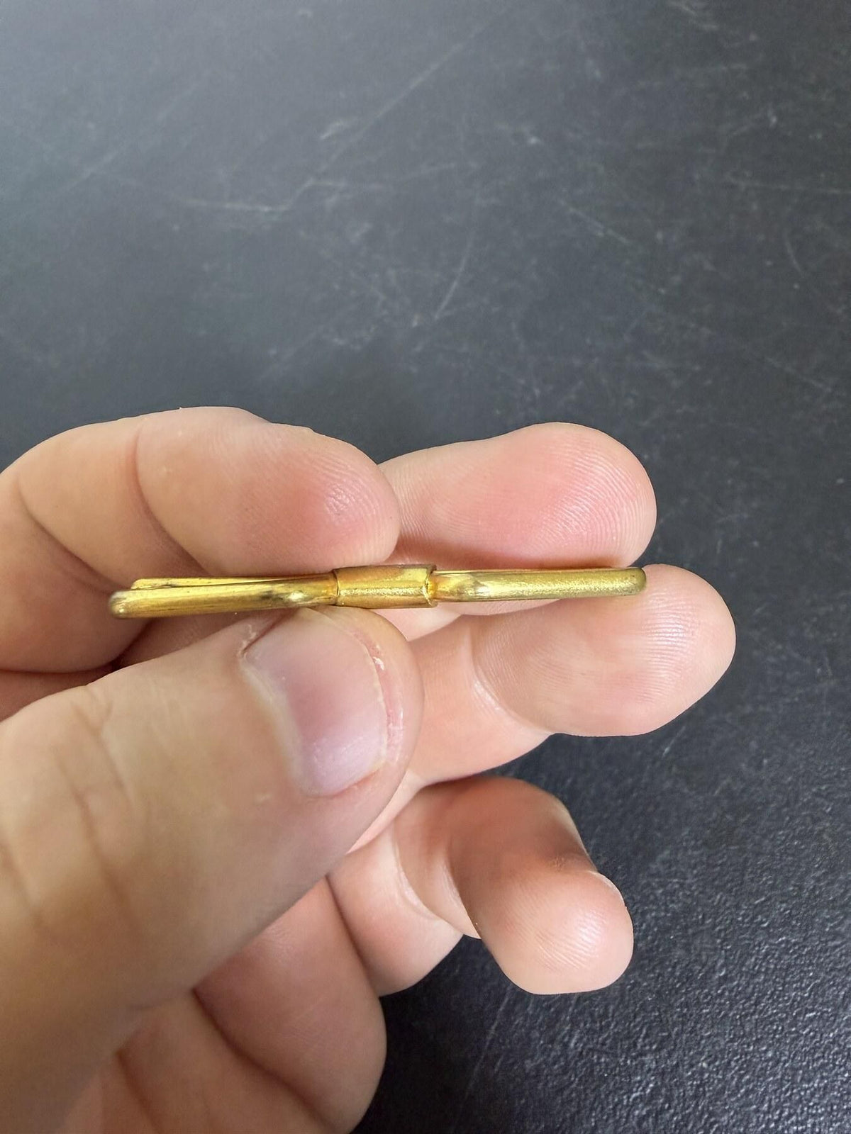 Vintage MANLEIGH Gold Tone Collar Bar Clip Men's Accessory - Wormhole Thrift