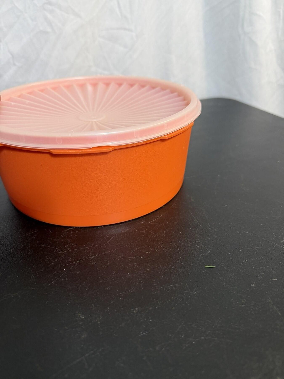 Vintage Tupperware Orange Bowl with Sunburst Lid 1204-1 Made in USA - Wormhole Thrift