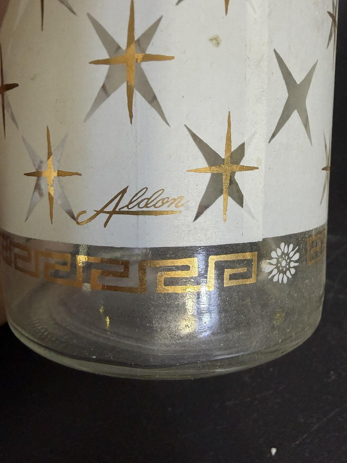 Vintage Aldon Greek Goddess Atomic Stars Pump Decanter Bar Dispenser - Wormhole Thrift