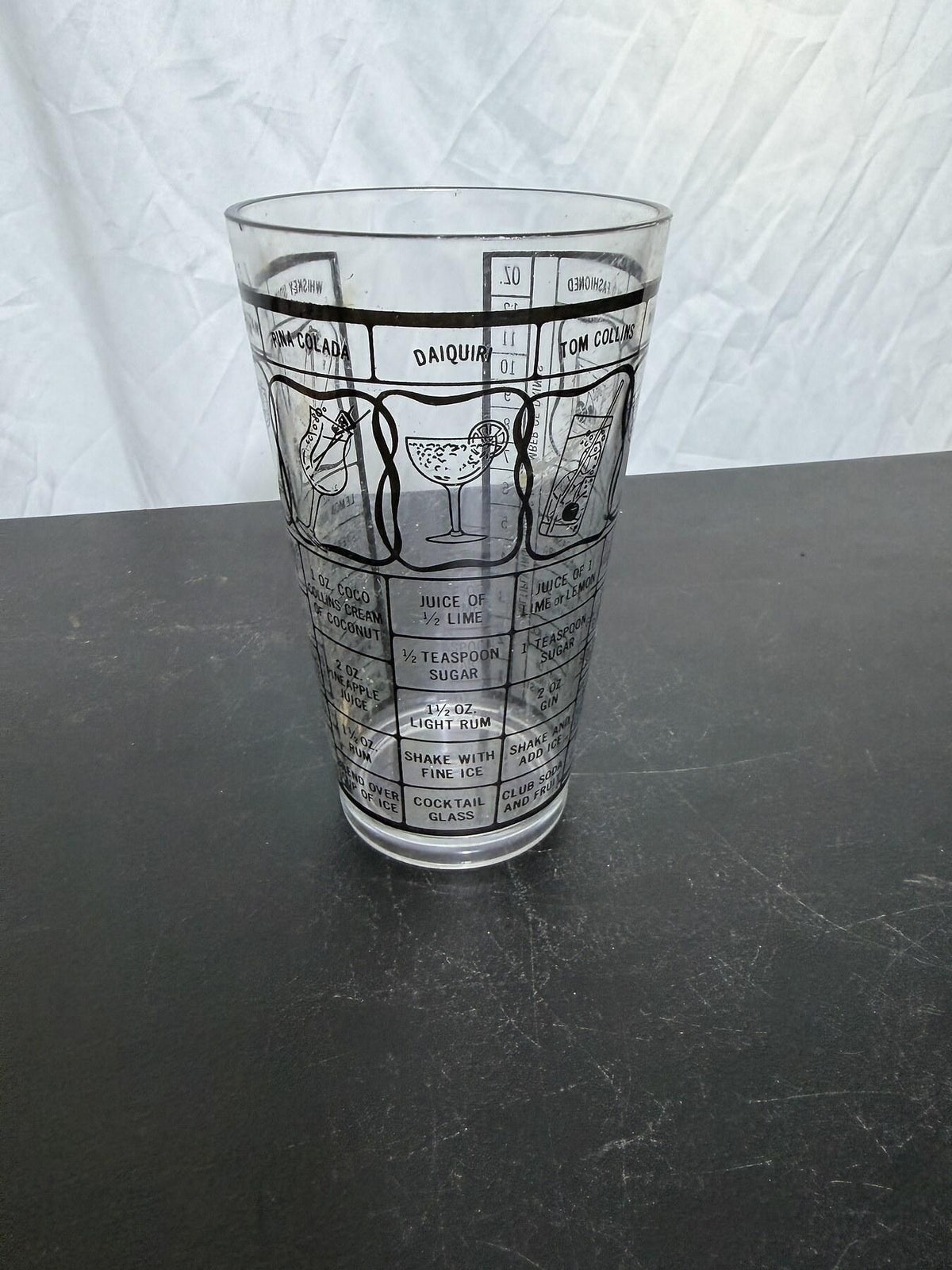 Vintage Cocktail Recipe Mixing Glass Shaker Barware Made in Hong Kong - Wormhole Thrift