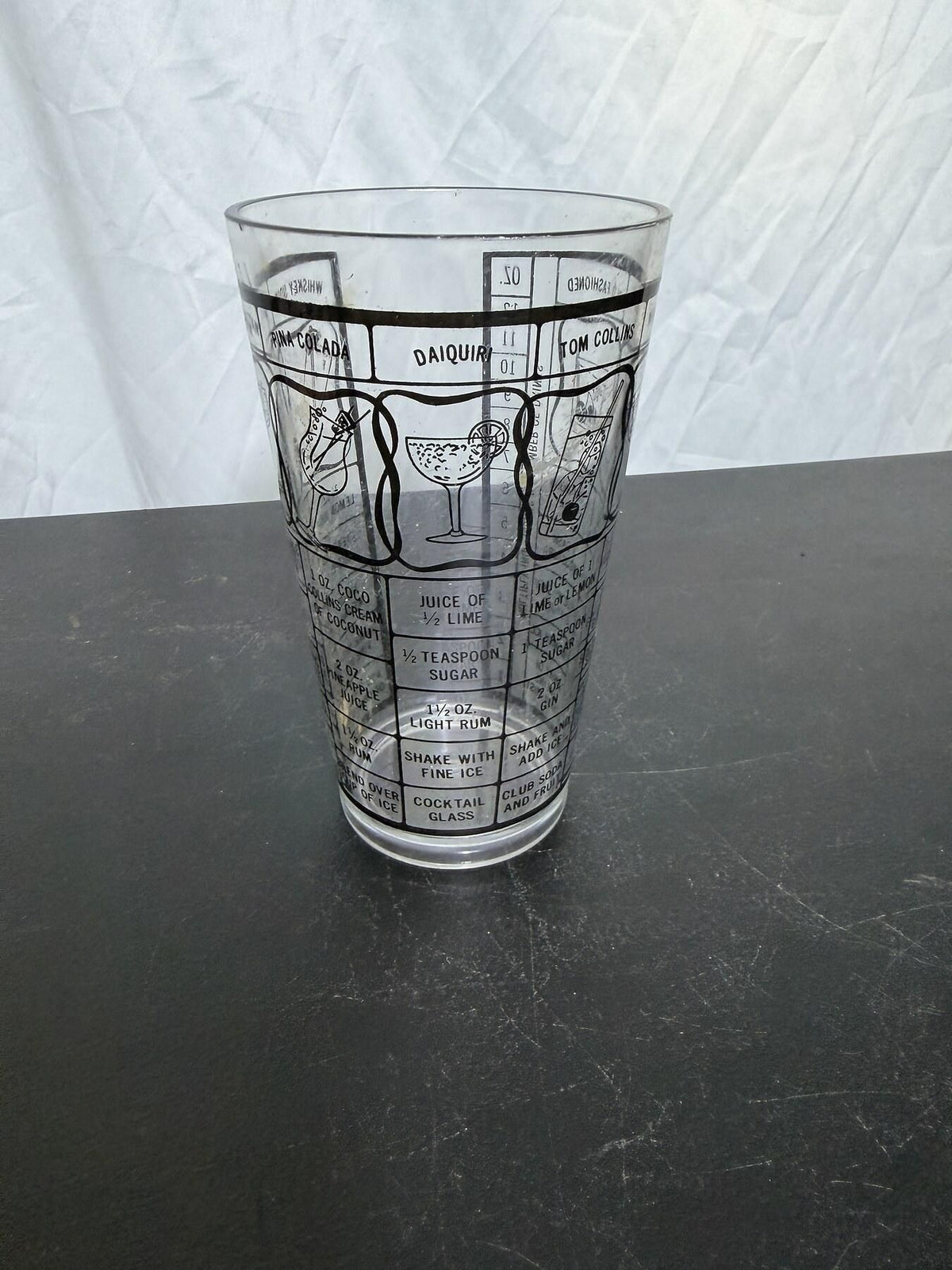 Vintage Cocktail Recipe Mixing Glass Shaker Barware Made in Hong Kong - Wormhole Thrift