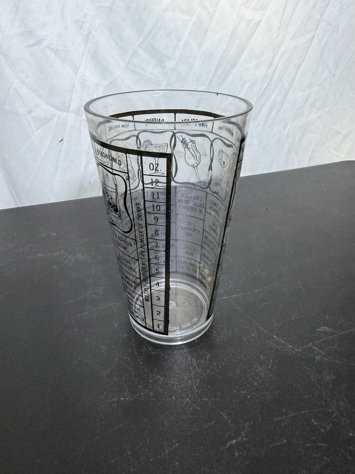 Vintage Cocktail Recipe Mixing Glass Shaker Barware Made in Hong Kong - Wormhole Thrift