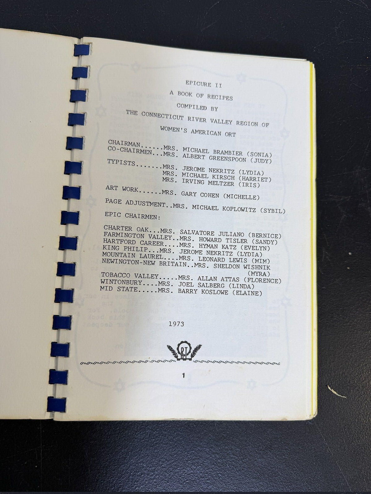 Vintage ORT Epicure II Cookbook Mrs. Jacob Javits Signed Community Recipes - Wormhole Thrift