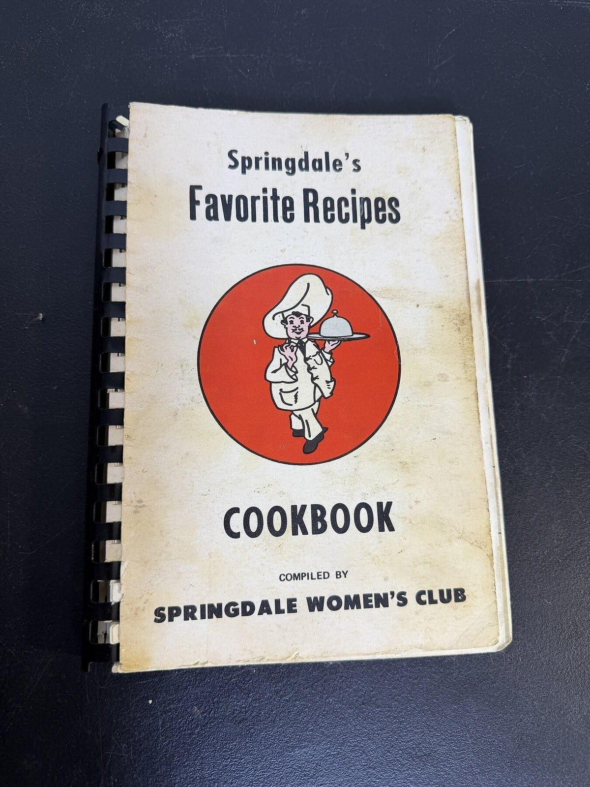 Vintage Springdale's Favorite Recipes Cookbook Spiral Bound Community - Wormhole Thrift