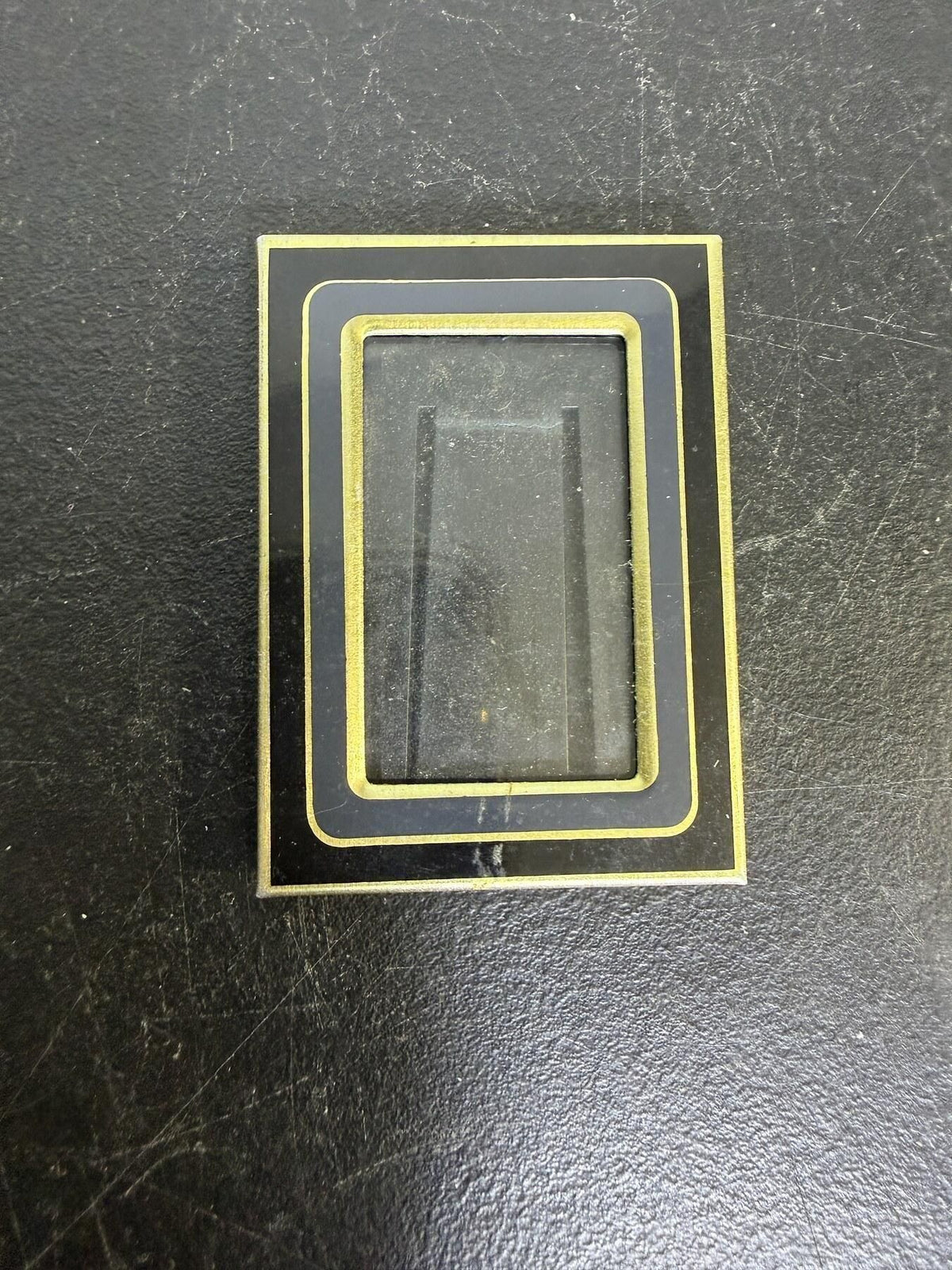 Retro Style Black & Gold Layered Metal Mini Picture Frame - Wormhole Thrift