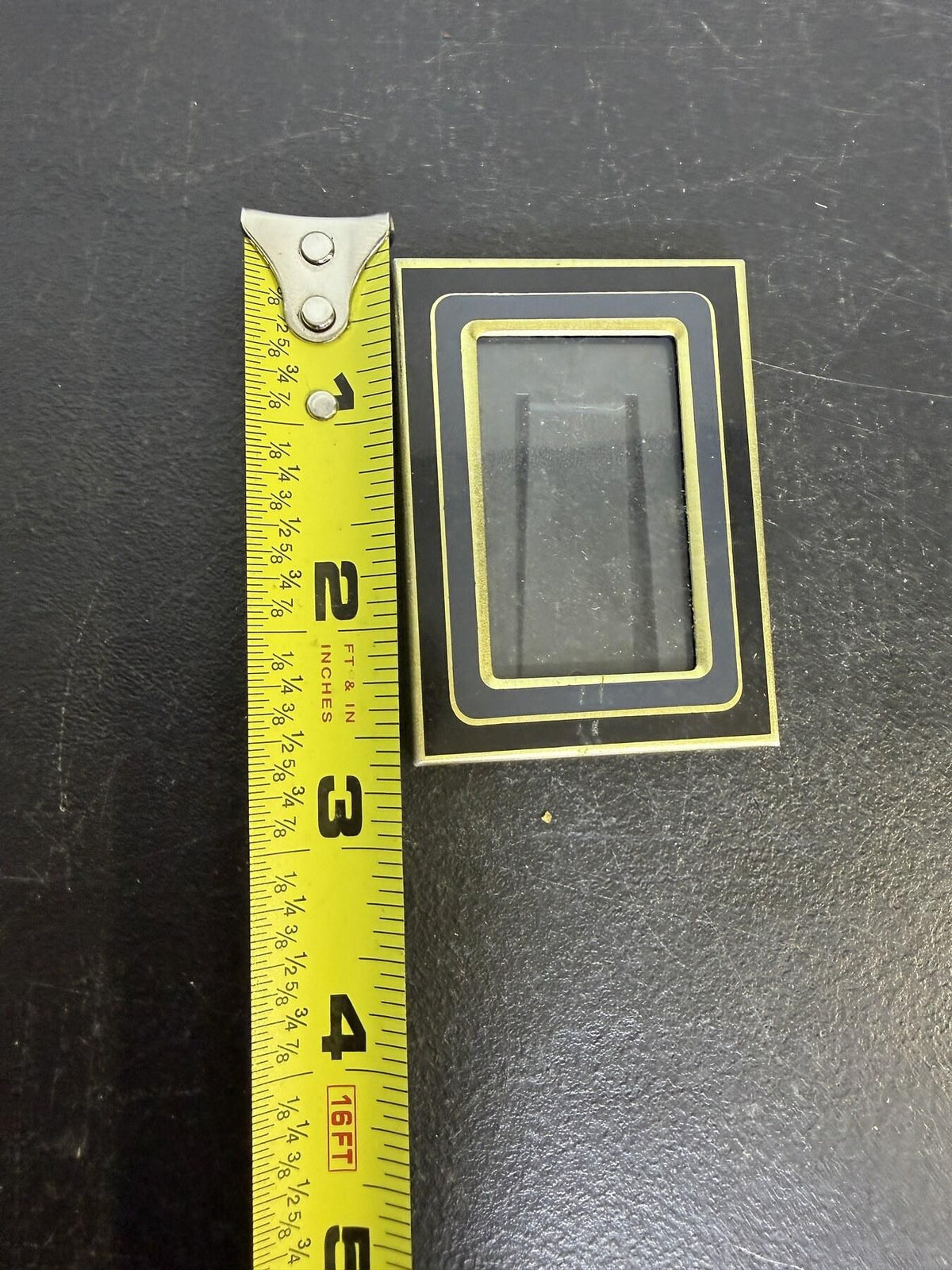 Retro Style Black & Gold Layered Metal Mini Picture Frame - Wormhole Thrift