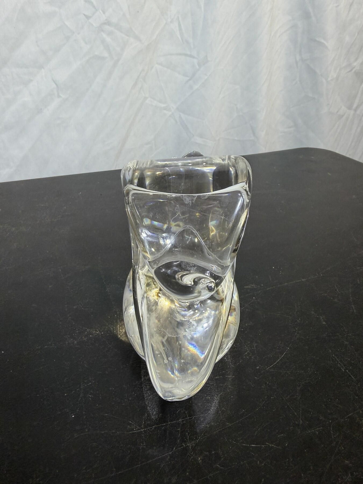 Signed Fischer Clear Art Glass Snail Figurine Sculpture - Wormhole Thrift
