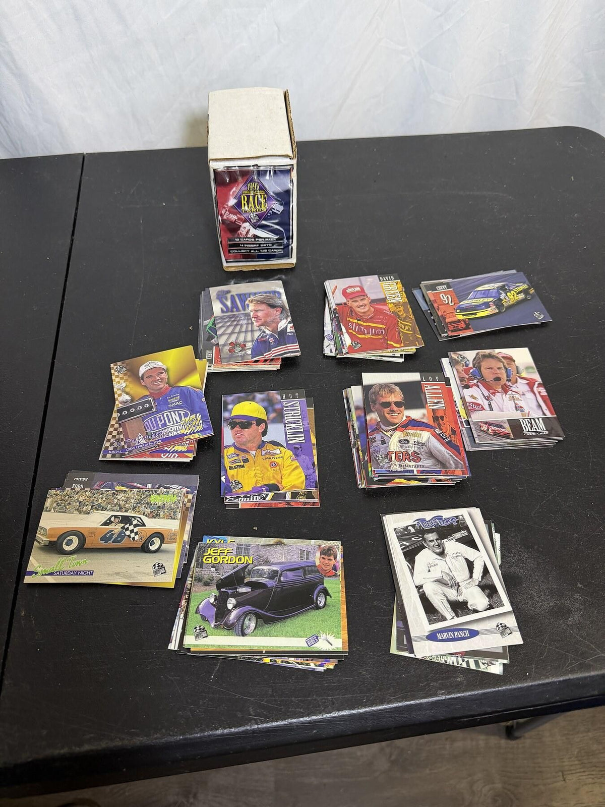 Vintage NASCAR 100% Race Trading Card Lot w/ Box Jeff Gordon Loy Allen - Wormhole Thrift