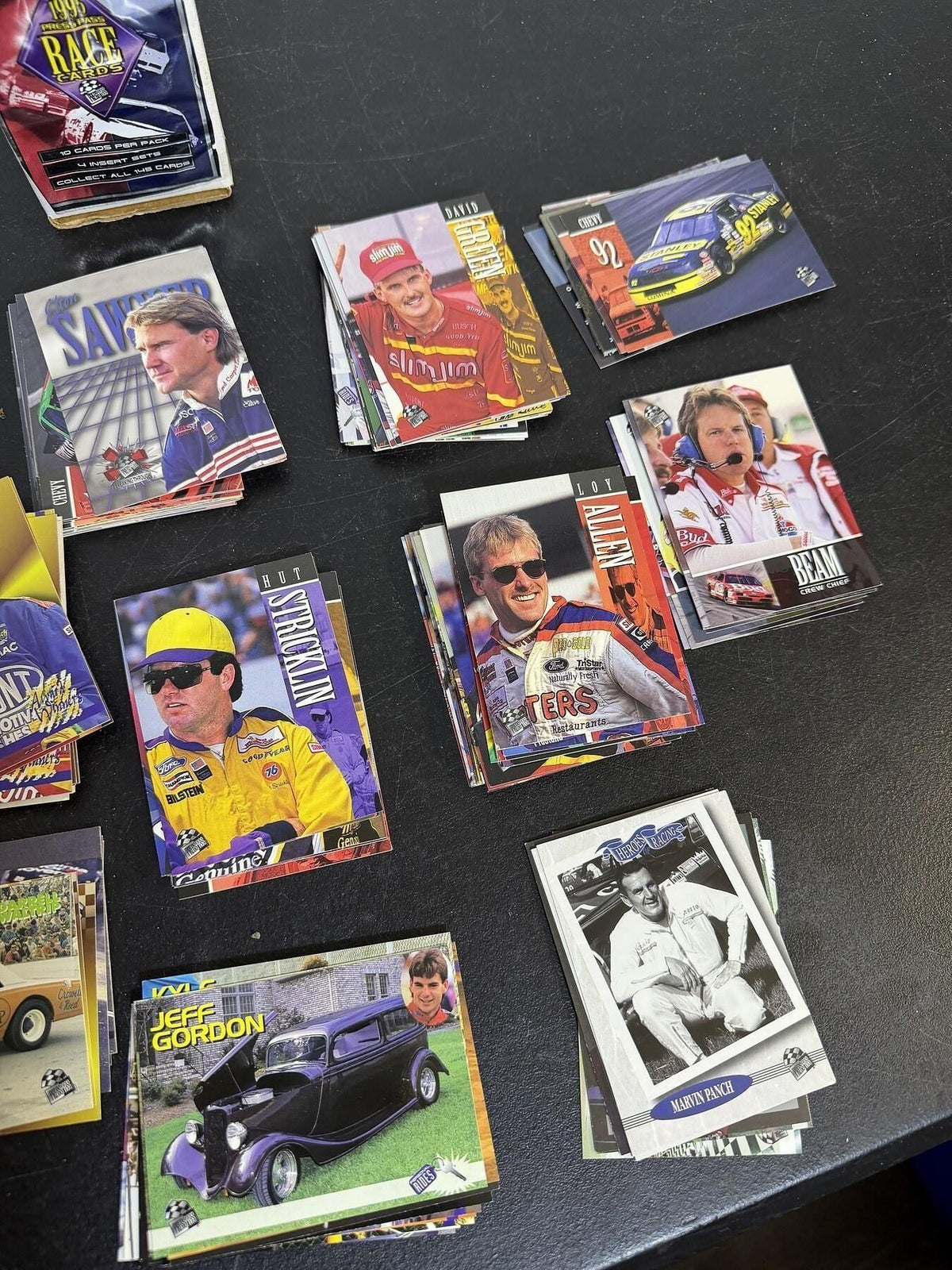 Vintage NASCAR 100% Race Trading Card Lot w/ Box Jeff Gordon Loy Allen - Wormhole Thrift