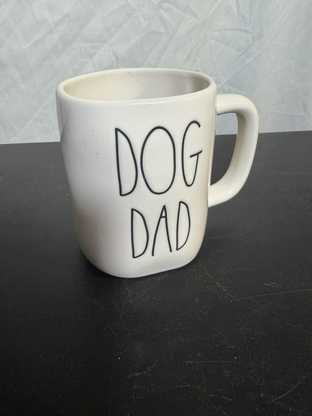 Rae Dunn DOG DAD Artisan Collection White Ceramic Coffee Mug - Wormhole Thrift