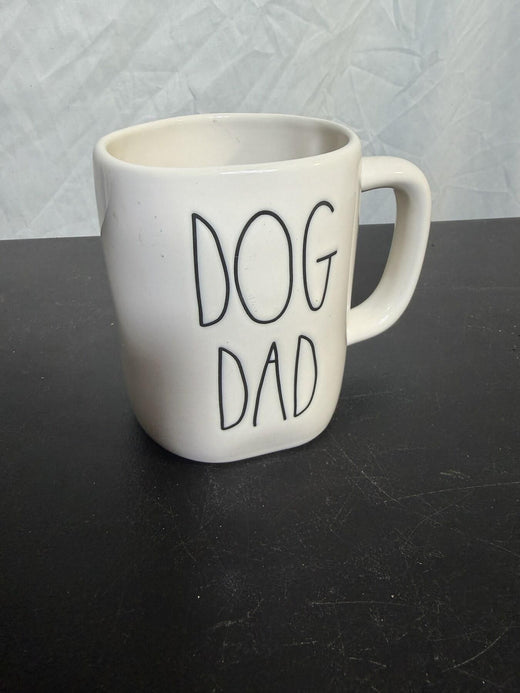 Rae Dunn DOG DAD Artisan Collection White Ceramic Coffee Mug - Wormhole Thrift