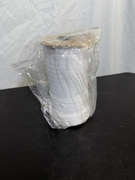 Large White Elastic Cord Spool Craft Sewing Supply Wrapped - Wormhole Thrift