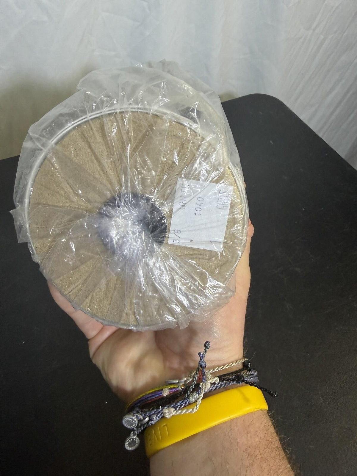 Large White Elastic Cord Spool Craft Sewing Supply Wrapped - Wormhole Thrift