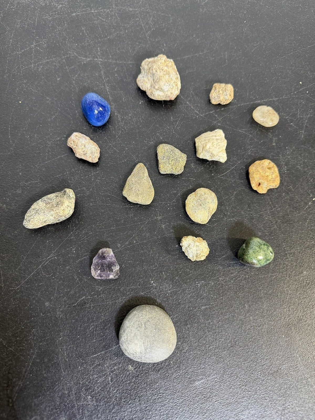 13 Pc Assorted Natural Rocks & Tumbled Crystals - Amethyst, Sodalite - Wormhole Thrift