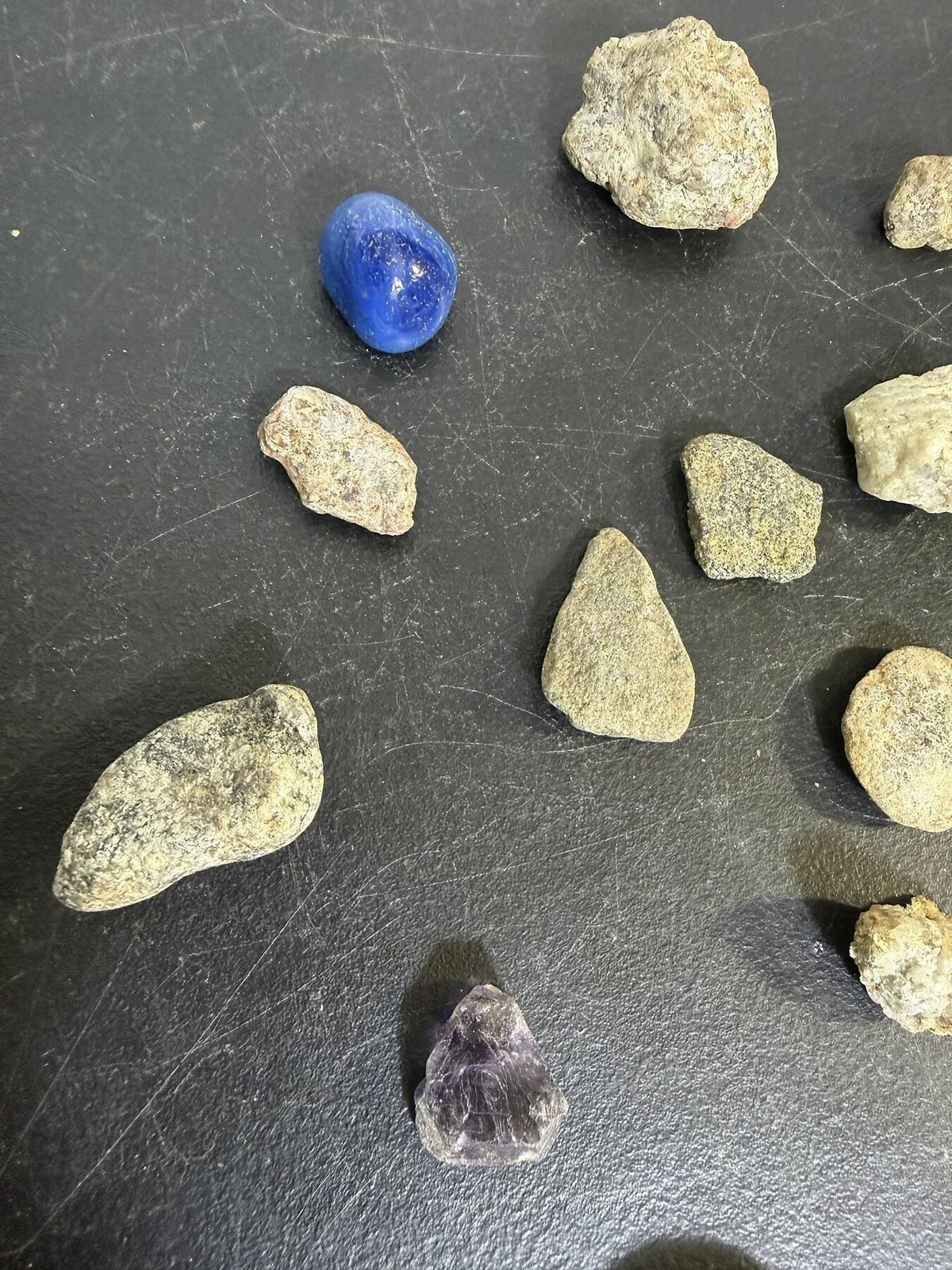 13 Pc Assorted Natural Rocks & Tumbled Crystals - Amethyst, Sodalite - Wormhole Thrift