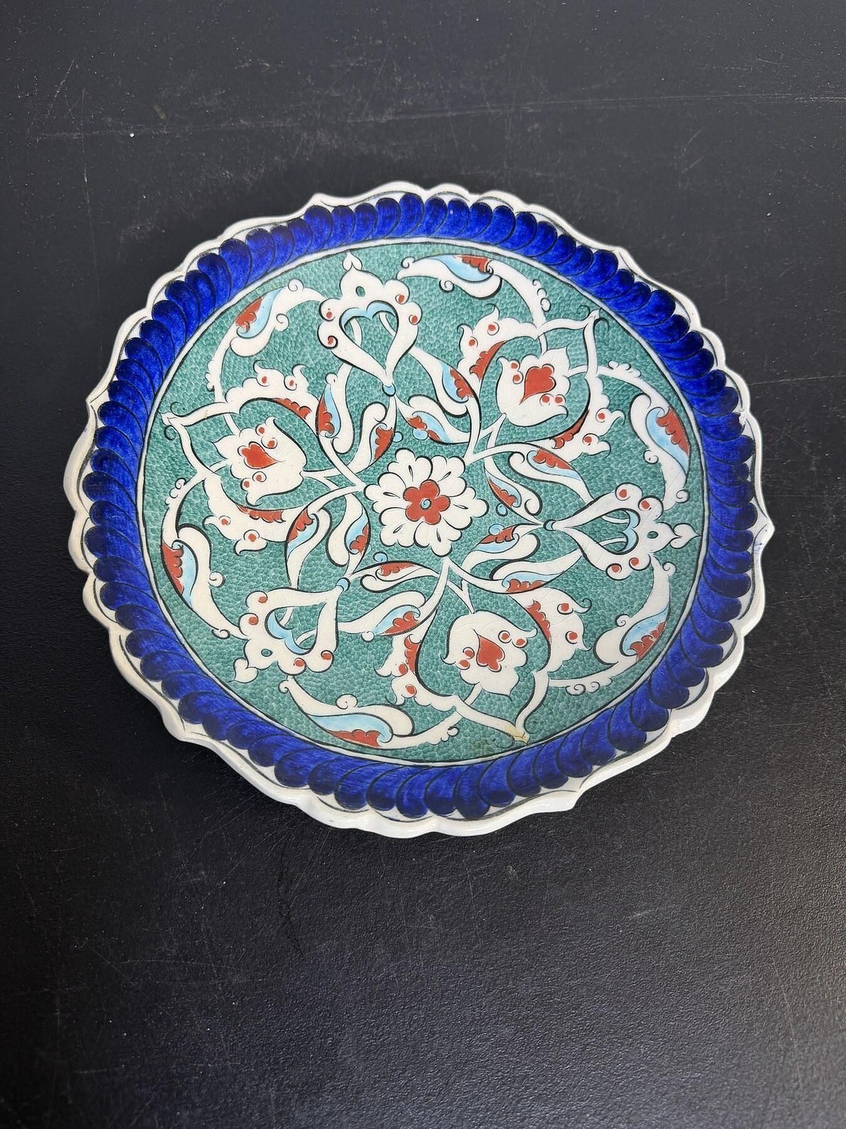Gencer Cini Kütahya Turkish Hand Made Ceramic Decorative Plate 7" - Wormhole Thrift