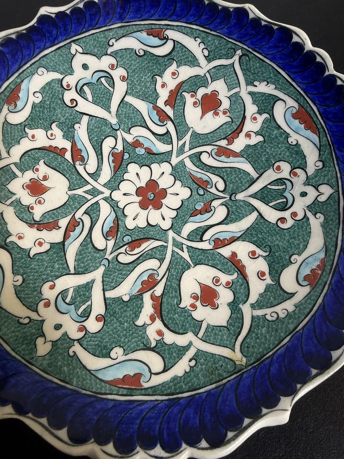 Gencer Cini Kütahya Turkish Hand Made Ceramic Decorative Plate 7" - Wormhole Thrift